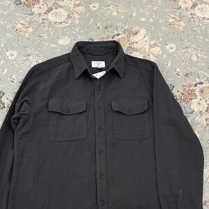 American Eagle Outfitters Charcoal flannel Button-Up Shirt